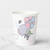 Aufdeckung eines Niedlichen Elefanten bei Jungen o Pappbecher (Rückseite)