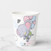 Aufdeckung eines Niedlichen Elefanten bei Jungen o Pappbecher (Vorderseite)