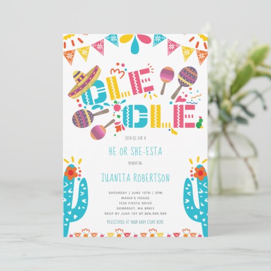Aufdeckung mexikanischer Fiesta, er oder sie Einladung (Stehend Vorderseite)