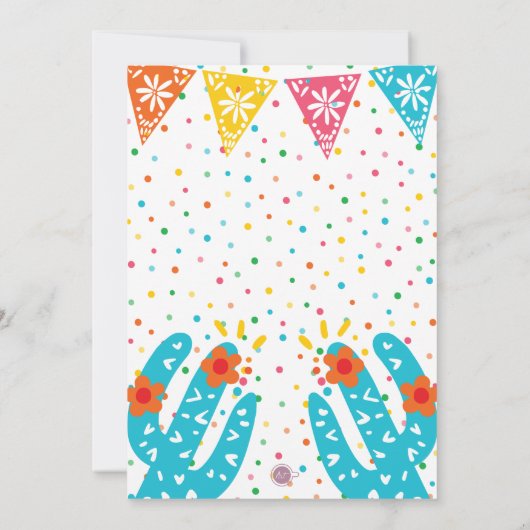 Aufdeckung mexikanischer Fiesta, er oder sie Einladung (Rückseite)