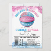 Aufdeckung von Basketball-Geschlechtern Einladung (Vorderseite)