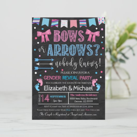 Aufdeckung von Bögen oder Pfeilen Einladung (Stehend Vorderseite)