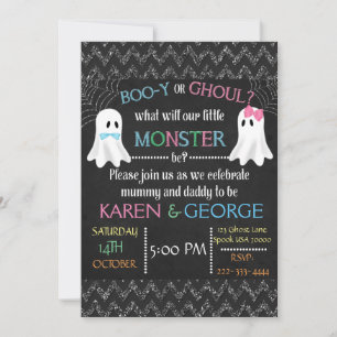 Aufdeckung von Boo-y- oder Ghoul-Halloween-Gender Einladung