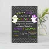 Aufdeckung von Boo-y- oder Ghoul-Halloween-Gender Einladung (Stehend Vorderseite)