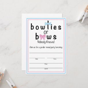 Aufdeckung von Bowties oder Bows Gender-Einladung