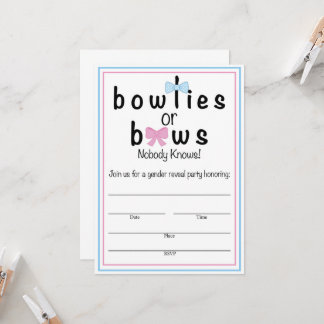 Aufdeckung von Bowties oder Bows Gender-Einladung 