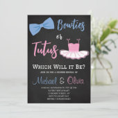 Aufdeckung von Bowties oder Tutus Gender Einladung (Stehend Vorderseite)