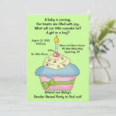 Aufdeckung von Cupcake Gender Einladung (Stehend Vorderseite)