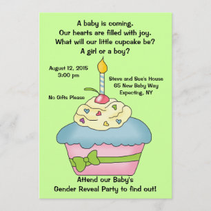 Aufdeckung von Cupcake Gender Einladung