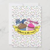 Aufdeckung von Cupcake Gender Einladung (Rückseite)