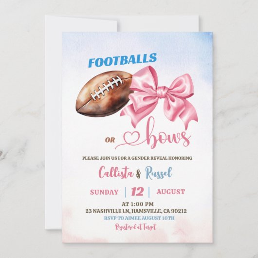 Aufdeckung von Fußbällen oder Bögen Einladung (Vorderseite)