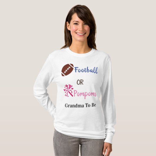 Aufdeckung von Gender-Pompoms oder Fußball T-Shirt (Vorne ganz)