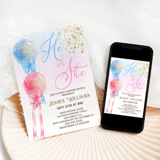 Aufdeckung von Geschlechtern Moderne Minimalistisc Einladung