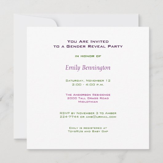 Aufdeckung von Party Einladung (Vorderseite)