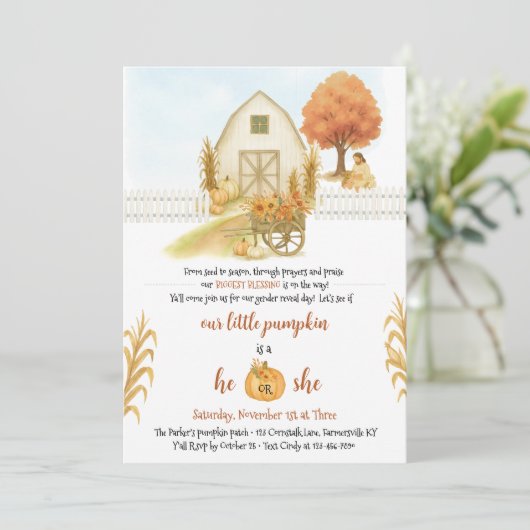 Aufdeckung von rustikalen Stürzen Einladung (Stehend Vorderseite)