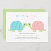 Aufdeckung von Schildkrötengeschlecht Einladung (Vorne/Hinten)