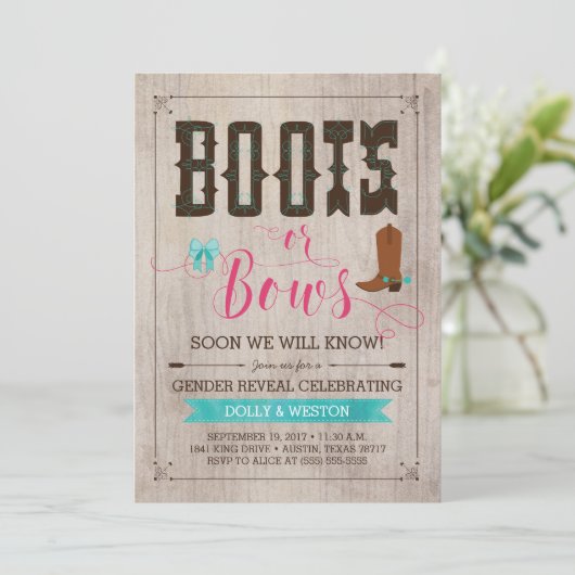 Aufdeckung von Stiefeln oder Bögen Einladung (Stehend Vorderseite)