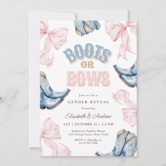 Aufdeckung von Stiefeln oder Bögen Einladung (Vorderseite)