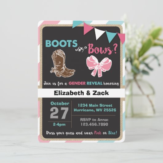 Aufdeckung von Stiefeln oder Bögen Einladung (Stehend Vorderseite)