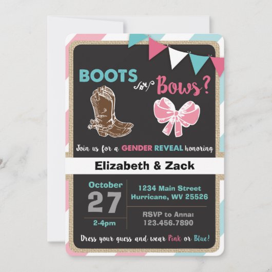 Aufdeckung von Stiefeln oder Bögen Einladung (Vorderseite)