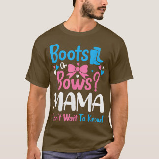 Aufdeckung von Stiefeln oder Bows Mama Baby Ankünd T-Shirt