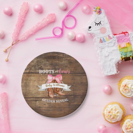 Aufdeckung von Stiefeln oder Bows Pappteller (Party)