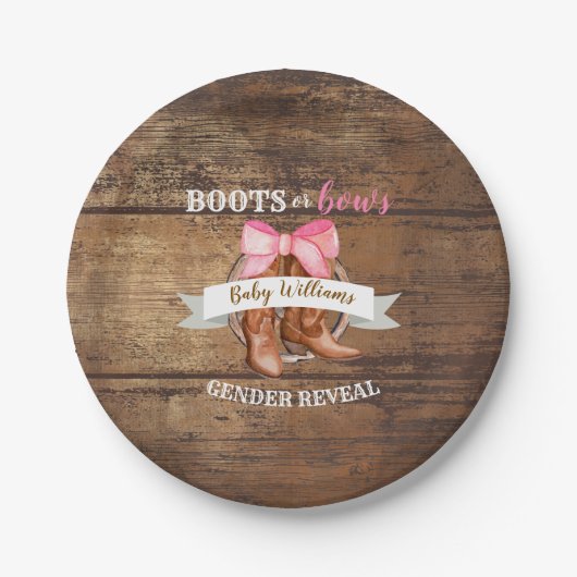 Aufdeckung von Stiefeln oder Bows Pappteller (Vorderseite)