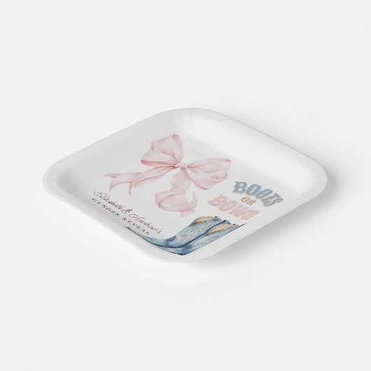 Aufdeckung von Stiefeln oder Bows Pappteller (Gewinkelt)