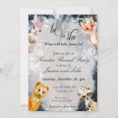 Aufdeckung von Winterwaldtieren Einladung (Vorderseite)