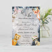 Aufdeckung von Winterwaldtieren Einladung (Stehend Vorderseite)