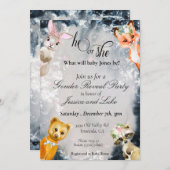 Aufdeckung von Winterwaldtieren Einladung (Vorne/Hinten)