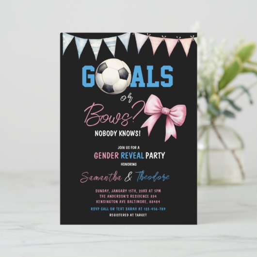 Aufdeckung von Zielen oder Bögen bei Jungen oder M Einladung (Stehend Vorderseite)