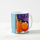 Aufdruck des orangefarbenen Kratetiketts "Full o’ Kaffeetasse (VorderseiteRechts)