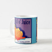 Aufdruck des orangefarbenen Kratetiketts "Full o’ Kaffeetasse (Vorderseite Links)