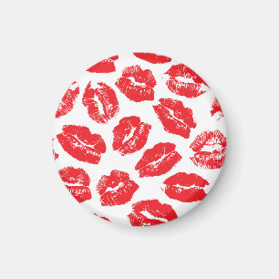 Aufdruck Kuss Rote Lippen: Nahtloser Vintage-Stil Magnet