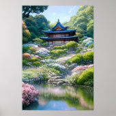 Aufenthalt im japanischen Garten Poster (Vorne)
