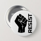 Aufenthalt mit Faust - in schwarz 0002 Button (Vorne & Hinten)