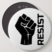 Aufenthalt mit Faust - in schwarz 0002 Button (Vorne & Hinten)