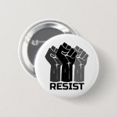 Aufenthalt mit Faust - in schwarz 0003 Button (Vorne & Hinten)