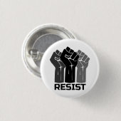Aufenthalt mit Faust - in schwarz 0003 Button (Vorne & Hinten)