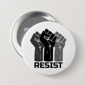 Aufenthalt mit Faust - in schwarz 0003 Button (Vorne & Hinten)