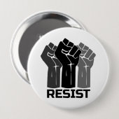 Aufenthalt mit Faust - in schwarz 0003 Button (Vorne & Hinten)