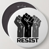 Aufenthalt mit Faust - in schwarz 0003 Button (Vorne & Hinten)