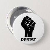 Aufenthalt mit Faust - schwarz Button (Vorne & Hinten)