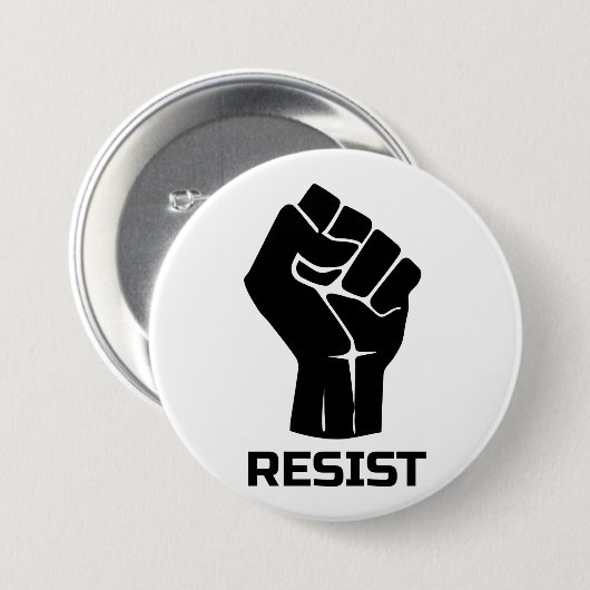 Aufenthalt mit Faust - schwarz Button (Vorne & Hinten)