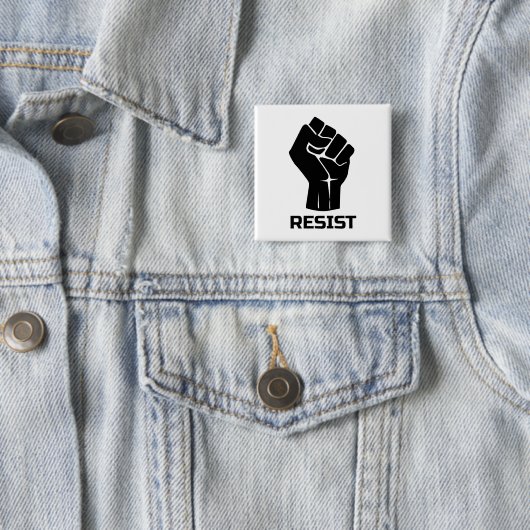 Aufenthalt mit Faust - schwarz Button (Beispiel)
