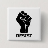 Aufenthalt mit Faust - schwarz Button (Vorderseite)