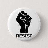 Aufenthalt mit Faust - schwarz Button (Vorderseite)