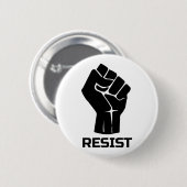 Aufenthalt mit Faust - schwarz Button (Vorne & Hinten)