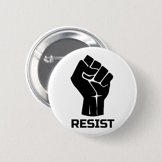 Aufenthalt mit Faust - schwarz Button (Vorne & Hinten)